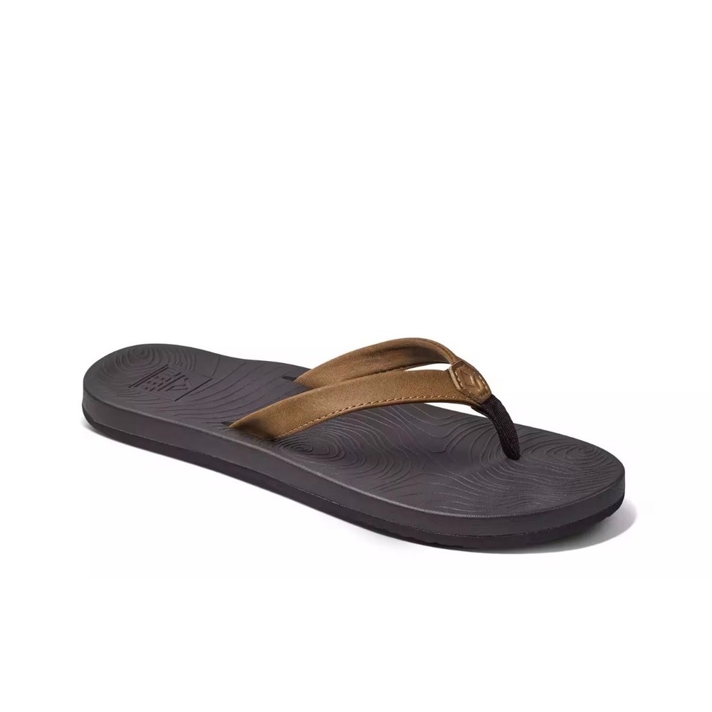 Reef Zen Love Womens Flip Flop Sandals Brown Black Size 8 Comfort Beach Thong